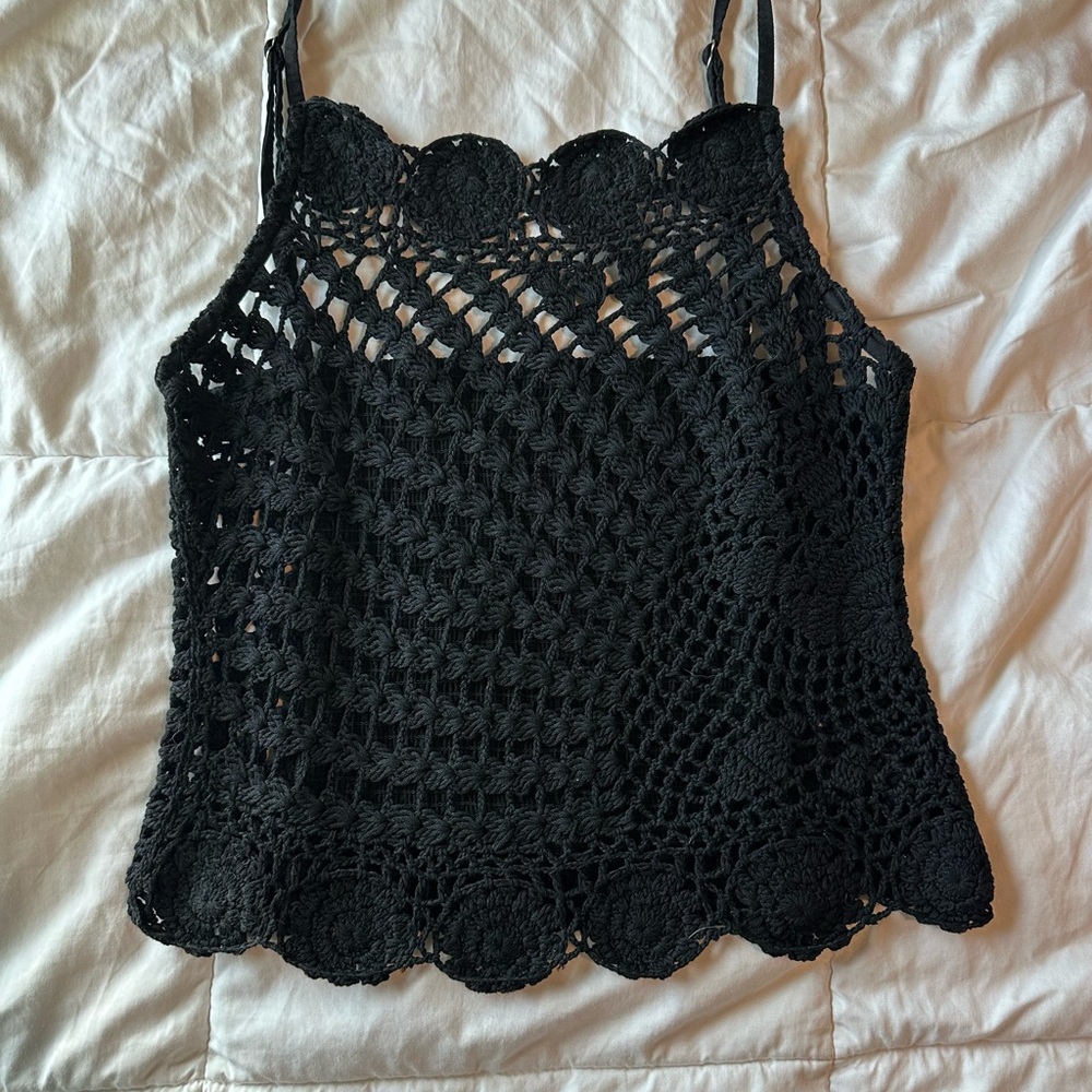 Black Crochet Top